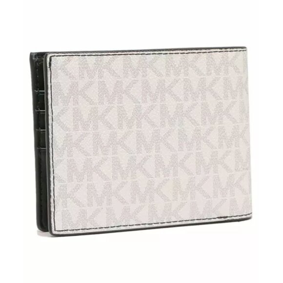 S Michael Kors Billfold Wallet Box Set White Gray Logo 36H1LGFF1B NIB $178 - Picture 4 of 9